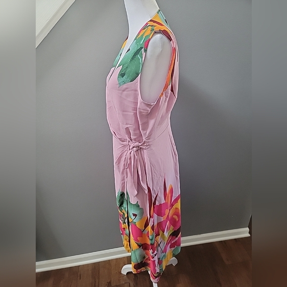 Christian Siriano for J. Jill Wrap Dress Sleeveless Floral Lilac Size Small - Picture 4 of 7